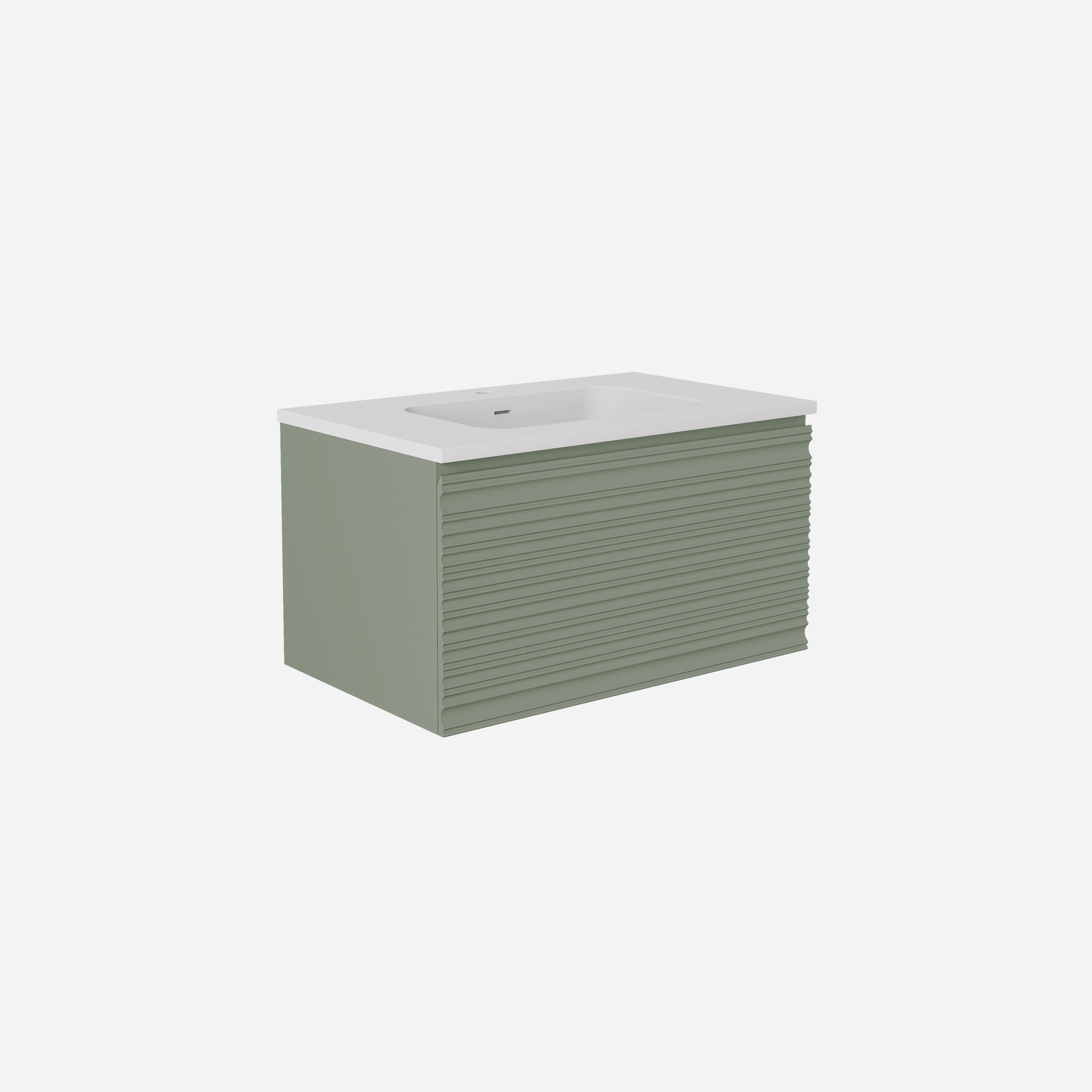 Sedona Fluted Wall Hung PVC Cabinet Matte Olive Green