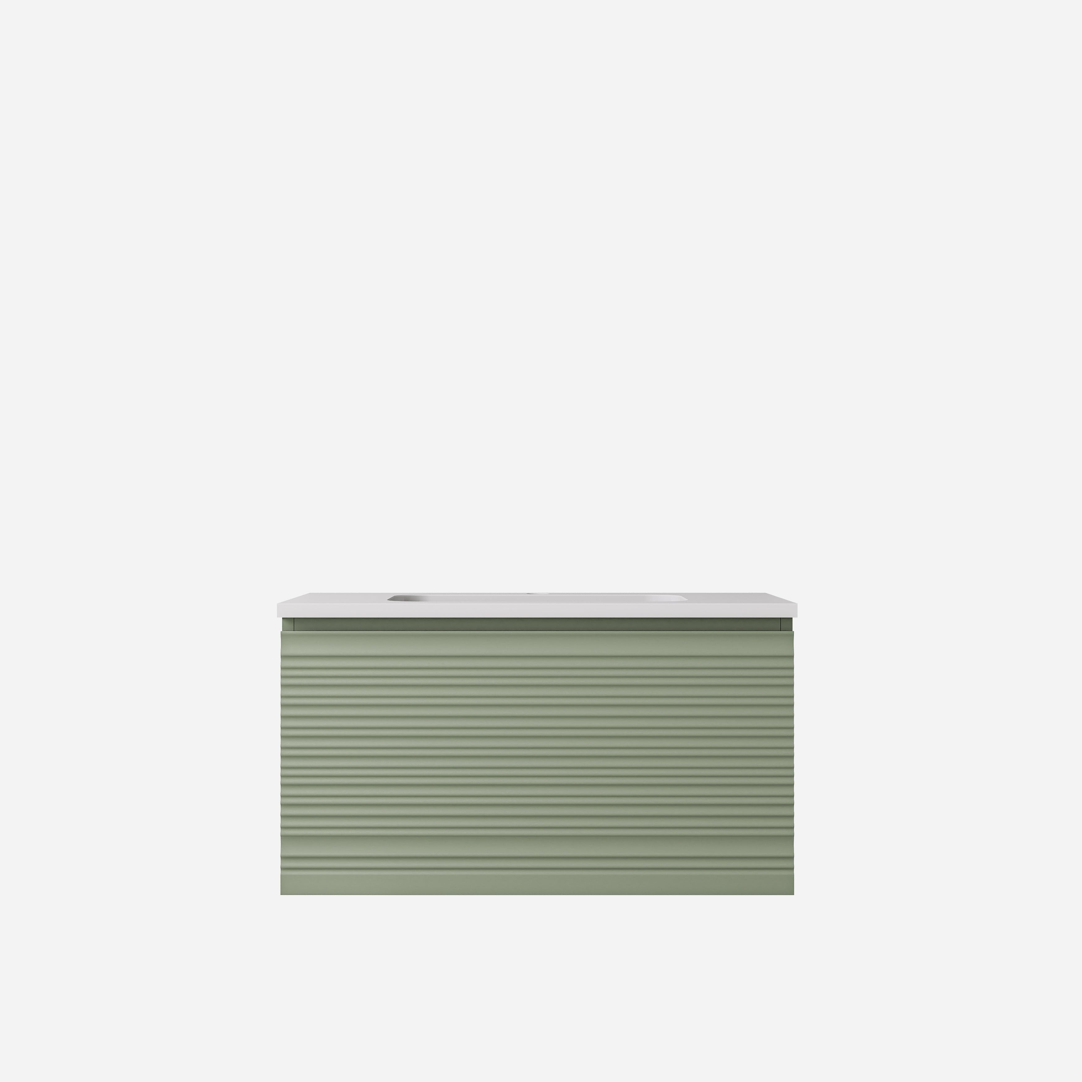 Sedona Fluted Wall Hung PVC Cabinet Matte Olive Green