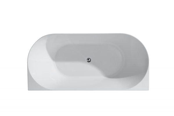 Musen 1400mm Back-to-Wall Gloss White Bathtub - Living and Bathroom