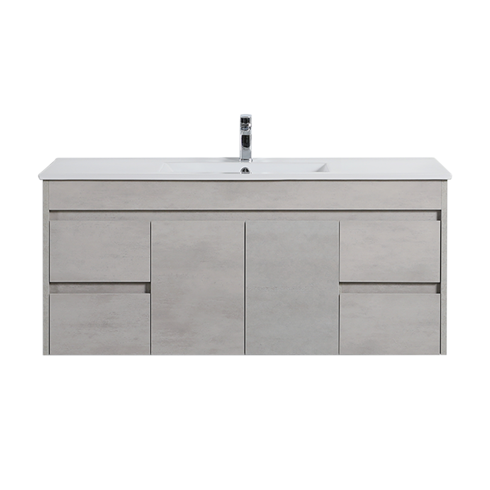 Nova Plywood Wall Hung Bathroom Vanity Concrete Grey