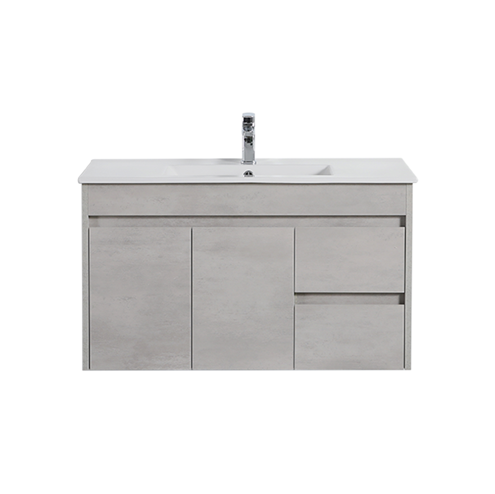 Nova Plywood Wall Hung Bathroom Vanity Concrete Grey