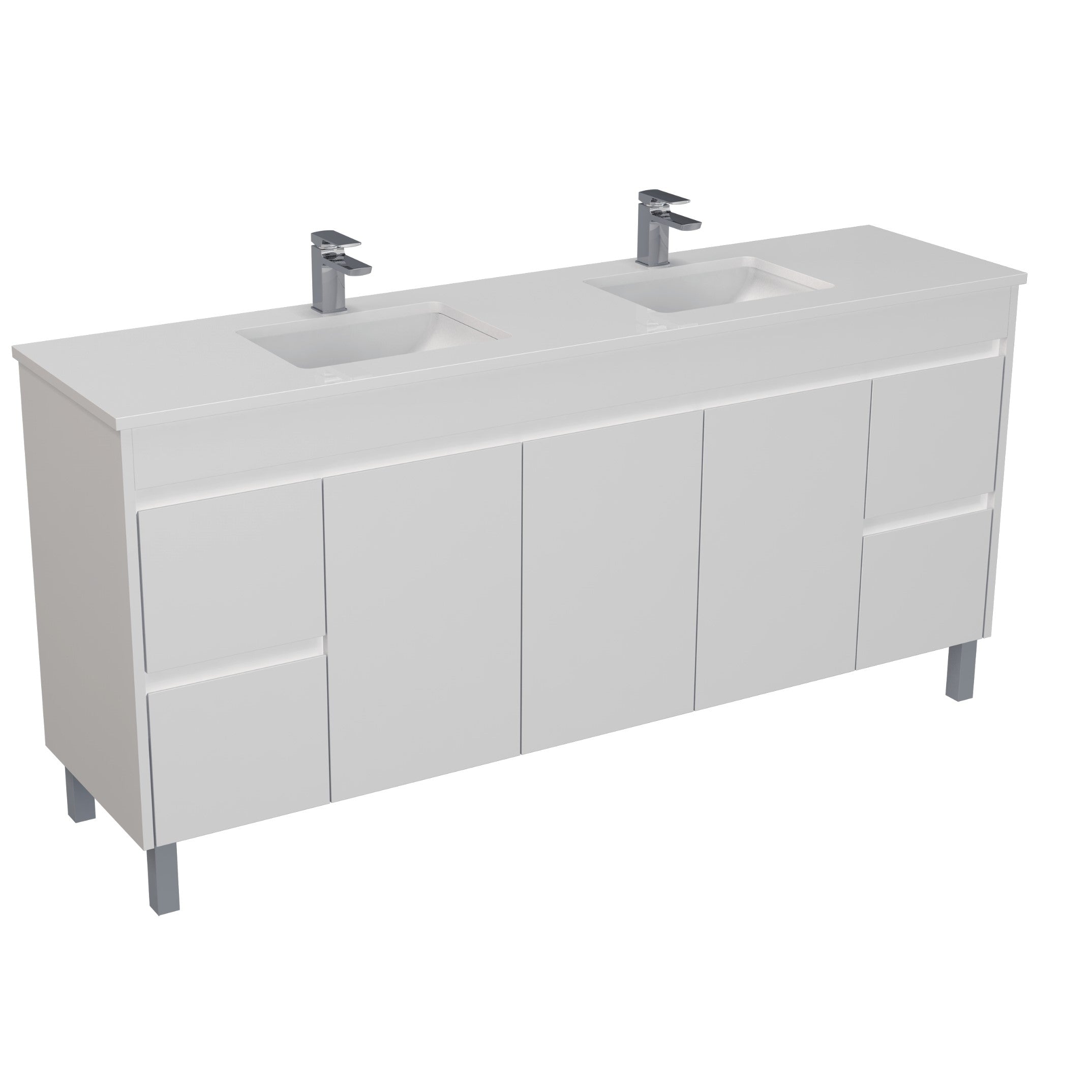 Polar PVC Waterpoof Free Standing Bathroom Vanity White