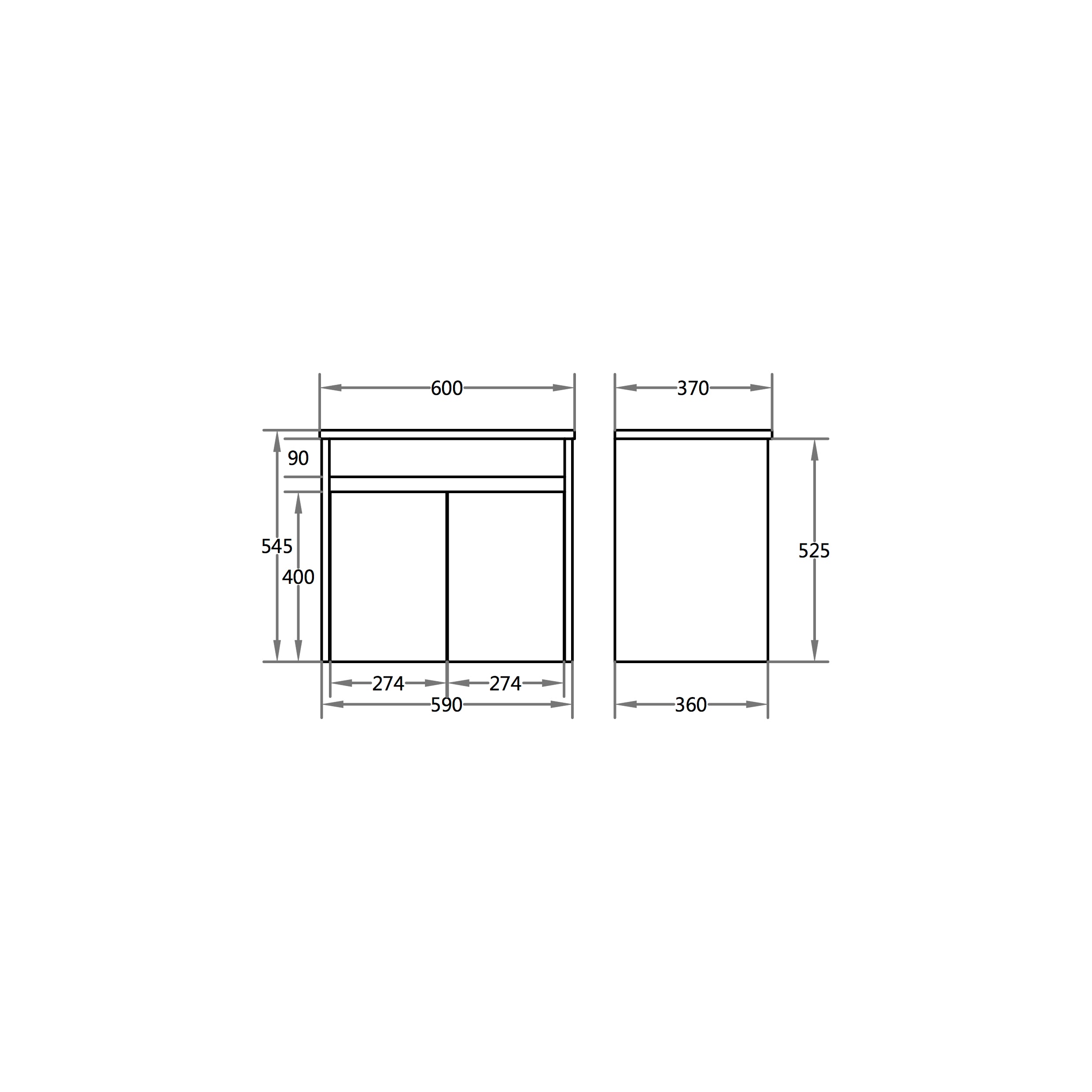 Polar Slimline PVC Waterpoof Wall Hung Bathroom Vanity White