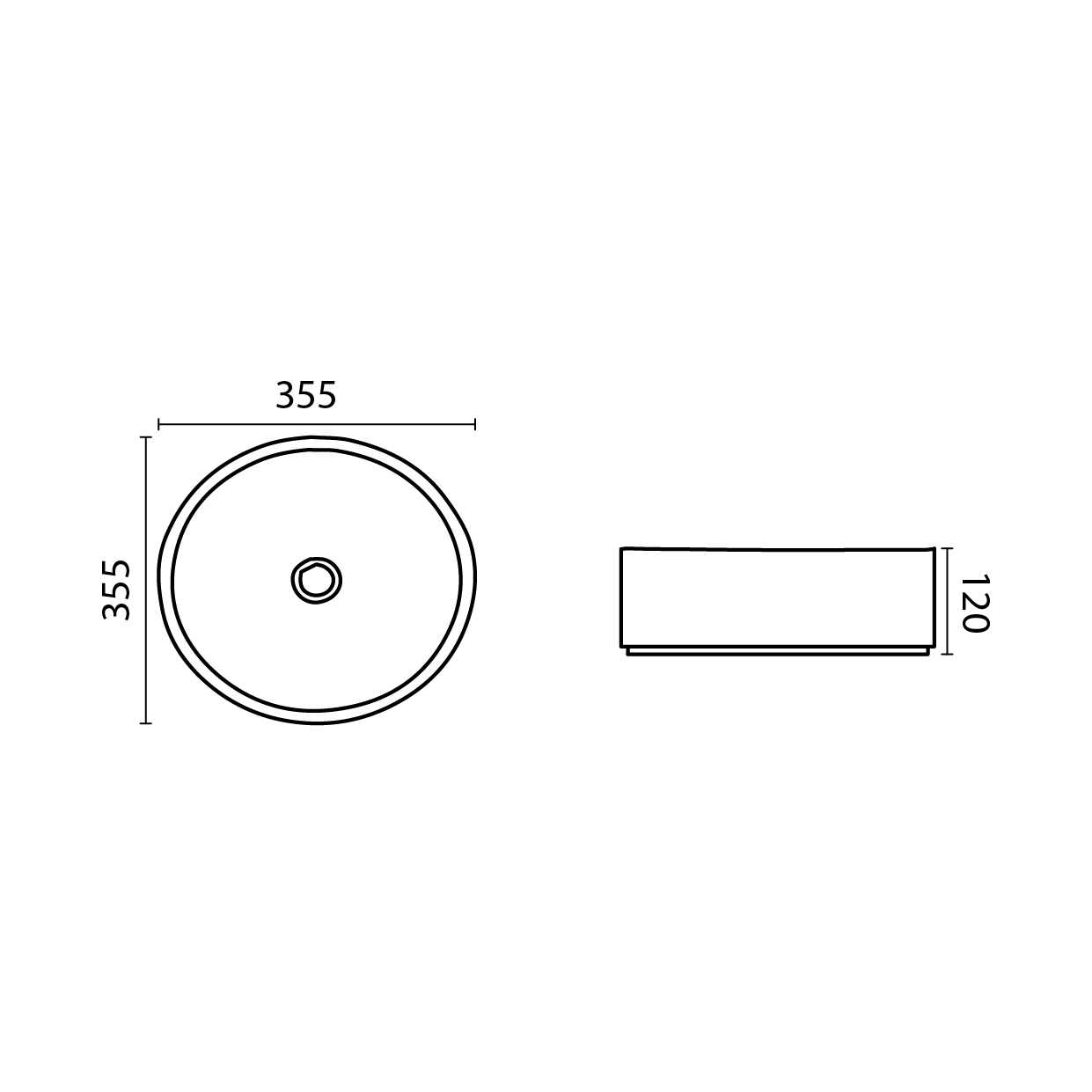 Ceramic Basin – Above Counter Basin 355×355×120mm