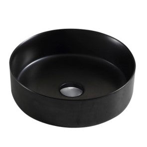 Matte Black Fine Ceramic Above Counter Basin 346*346*114mm