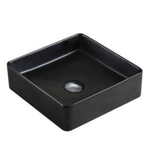 Matte Black Fine Ceramic Above Counter Basin 360*360*110mm