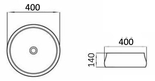 Above Counter Basin – 400×400×140mm