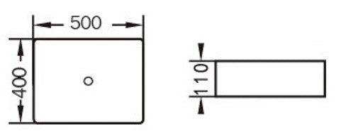 Above counter basin Size: 500*400*110mm