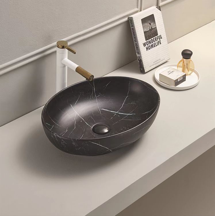 Black Marble Above Counter Basin – 500×395×130mm