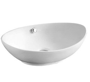 Gloss White Fine Ceramic Above-counter basin 570 x 370 x 200 mm