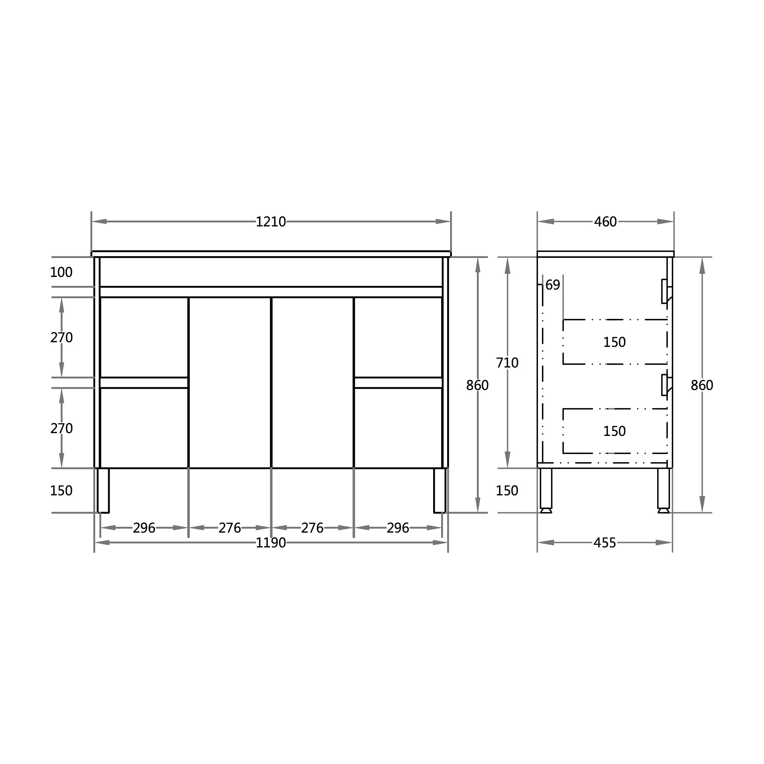 Nova Plywood Freestanding Bathroom Vanity Concrete Grey