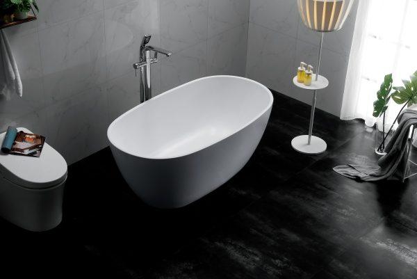 Pilato 1500mm Freestanding Gloss White Bathtub - Living and Bathroom