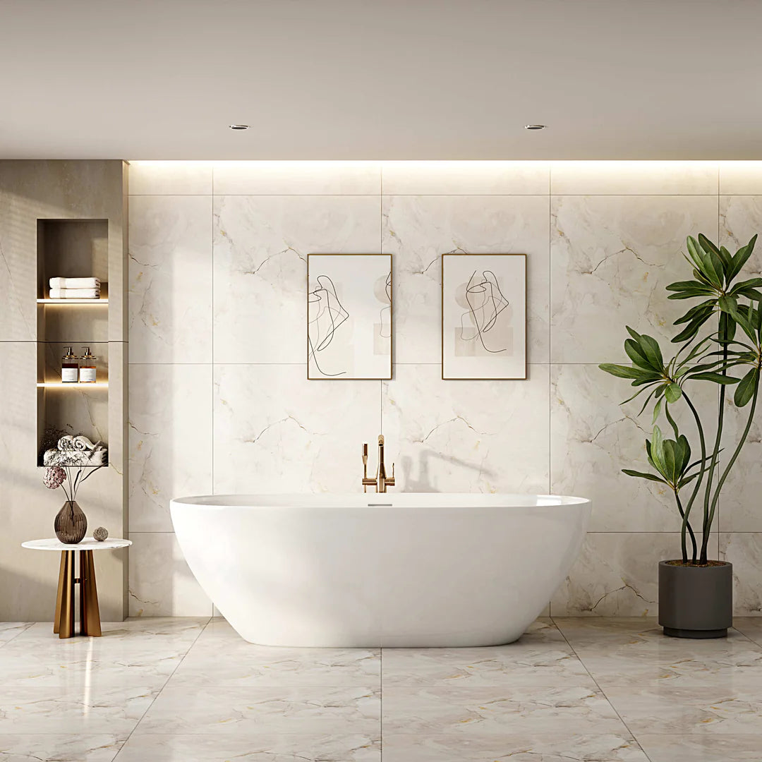 Pilato 1700mm Freestanding Gloss White Bathtub