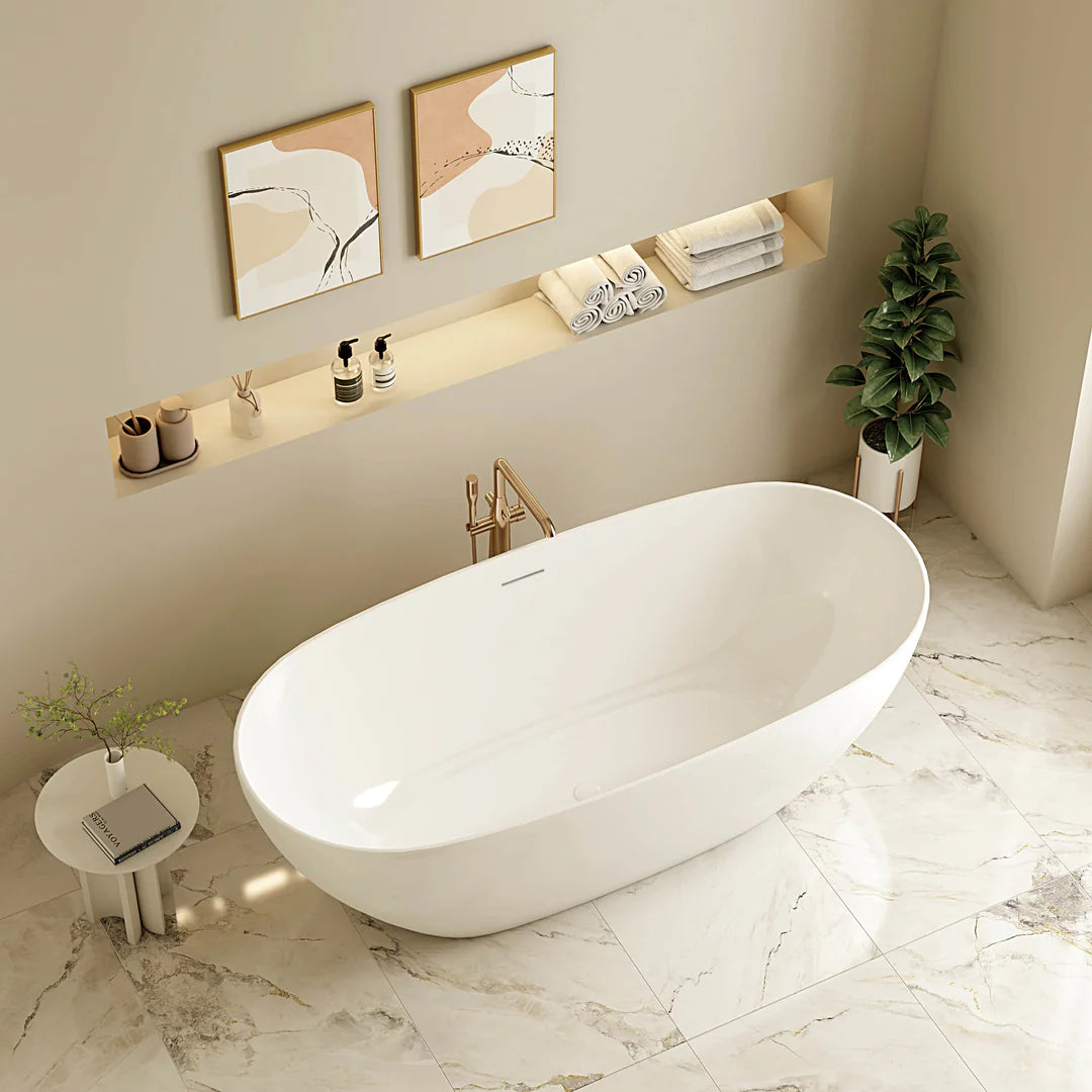 Pilato 1700mm Freestanding Gloss White Bathtub