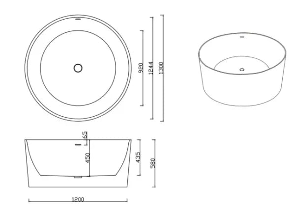 Olley Solid Surface stone Pedestal Basin