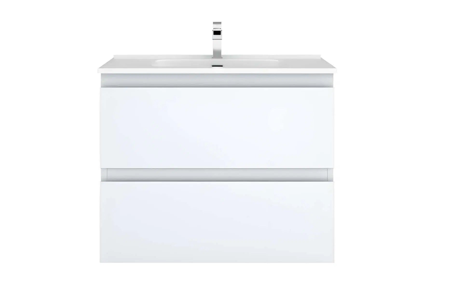 Revive PVC Waterproof  Wall Hung Bathroom Vanity  Matte White