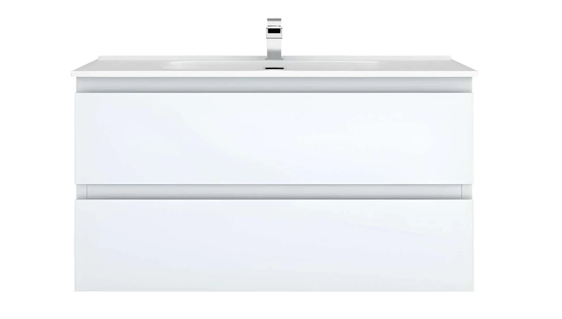 Revive PVC Waterproof  Wall Hung Bathroom Vanity  Matte White