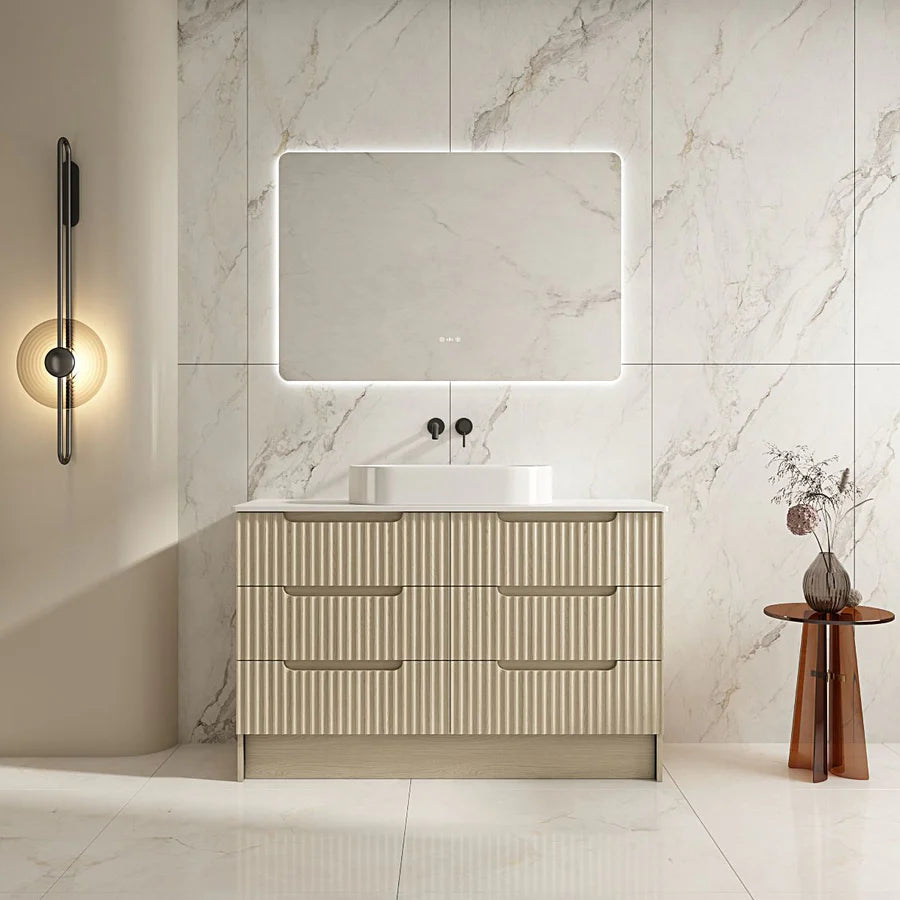 Fluted Rhea 1200mm Freestanding Cabinet - Natural Oak