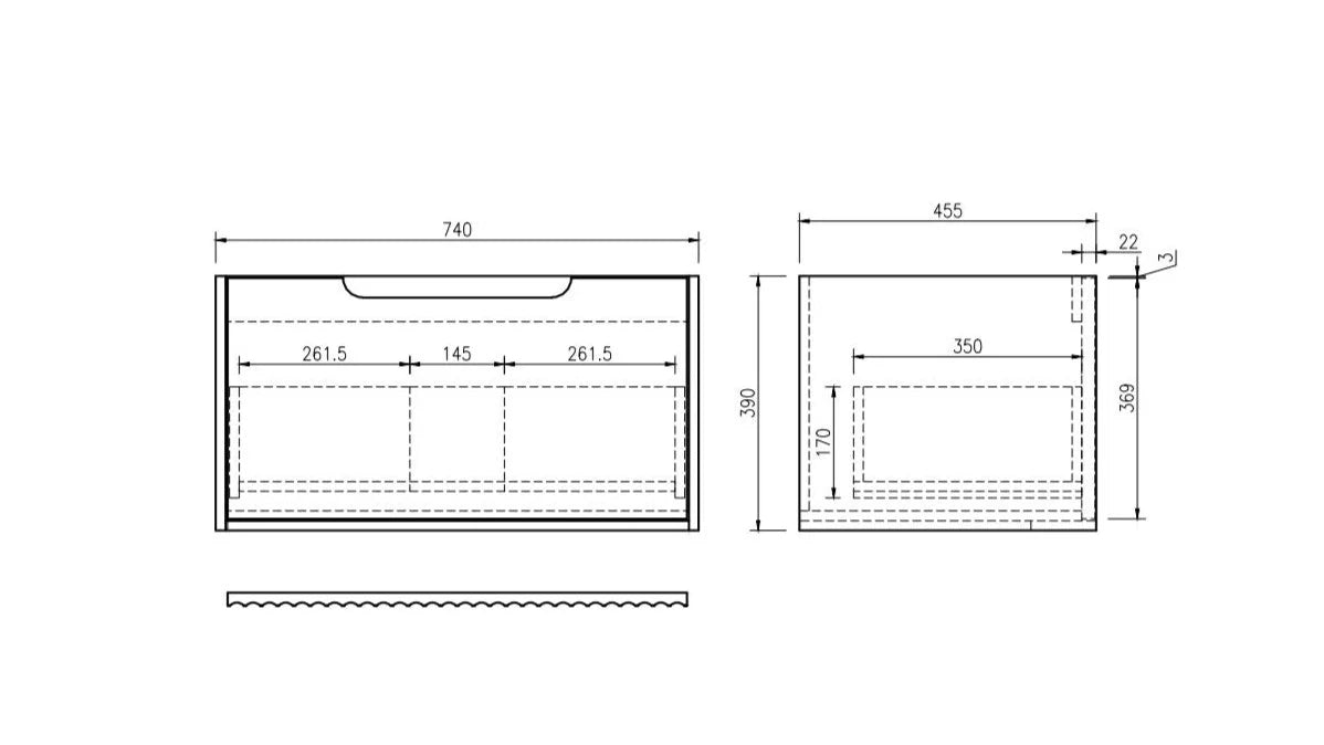 Rhea Fluted Wallhung Vanity Natural Oak