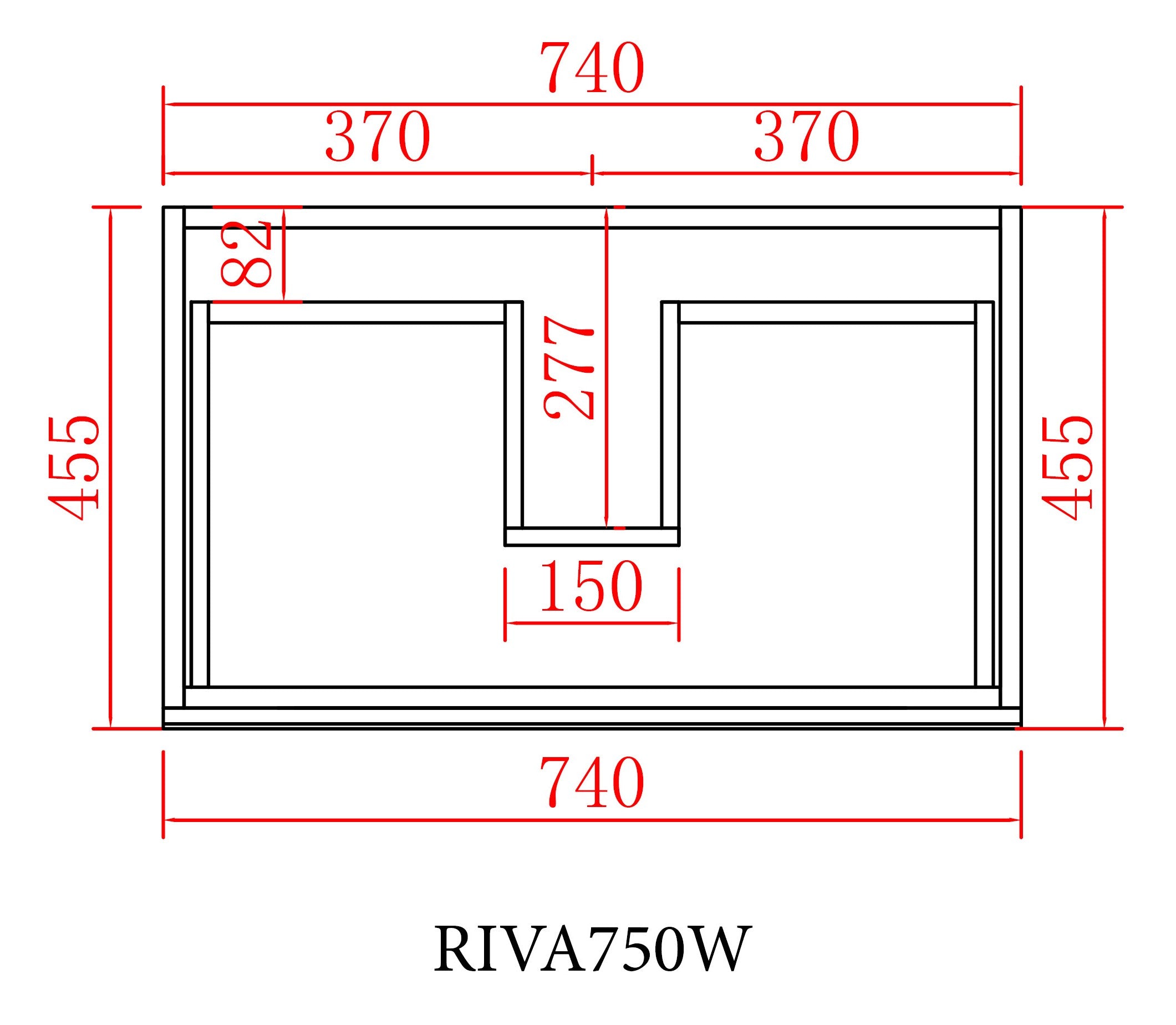 Riva PVC Wall Hung Bathroom Vanity White