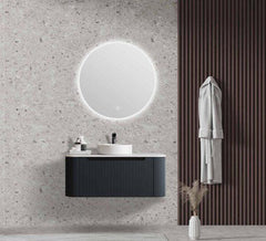 Fluted Rome Wall-hung Cabinet 1200mm Matt Black (New Arrival)