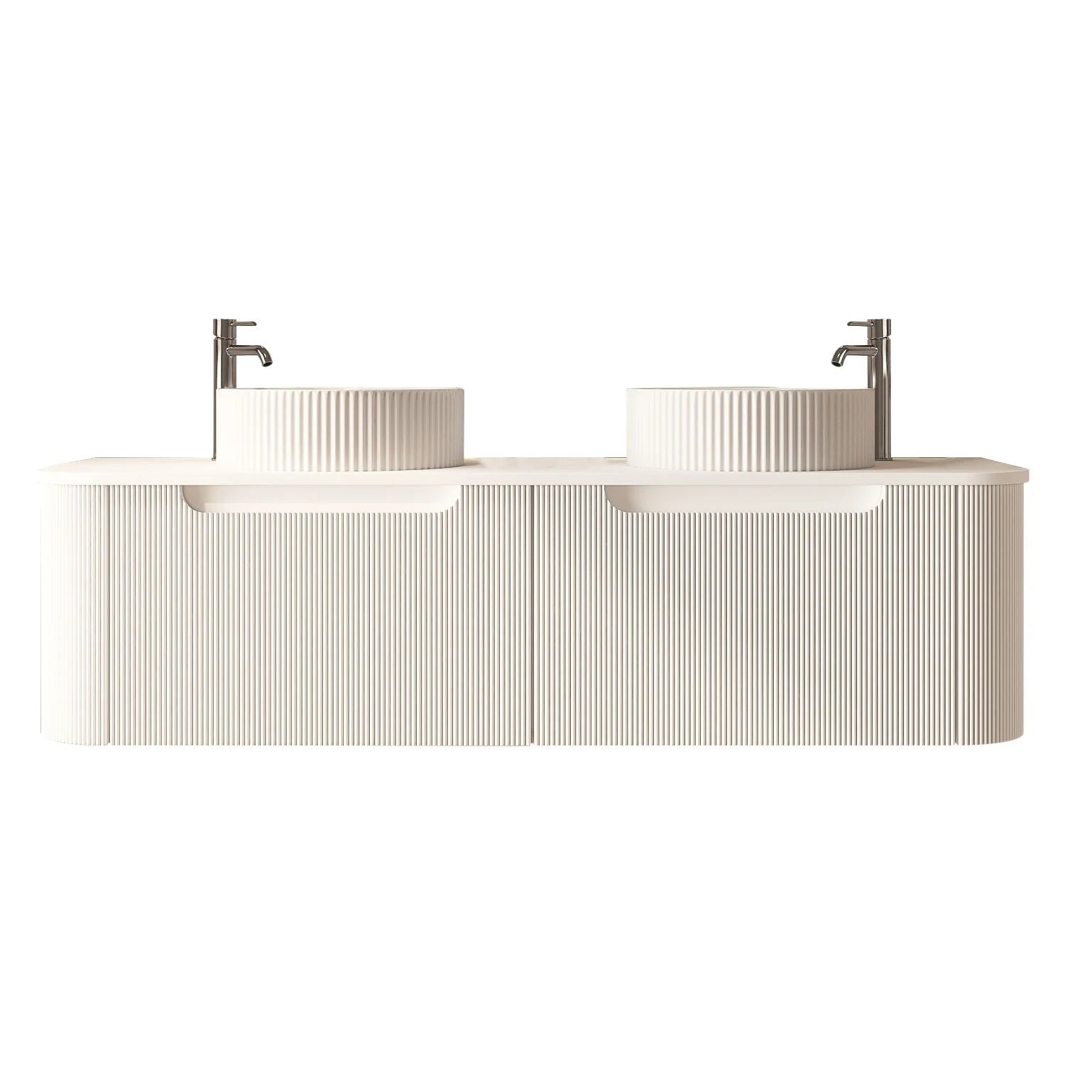 Rome Fluted Curve Wallhung Vanity Matte White