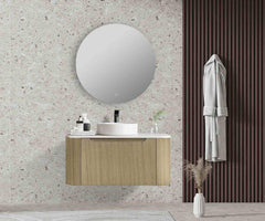 Fluted Rome Wall-hung Cabinet 900mm Bur Oak