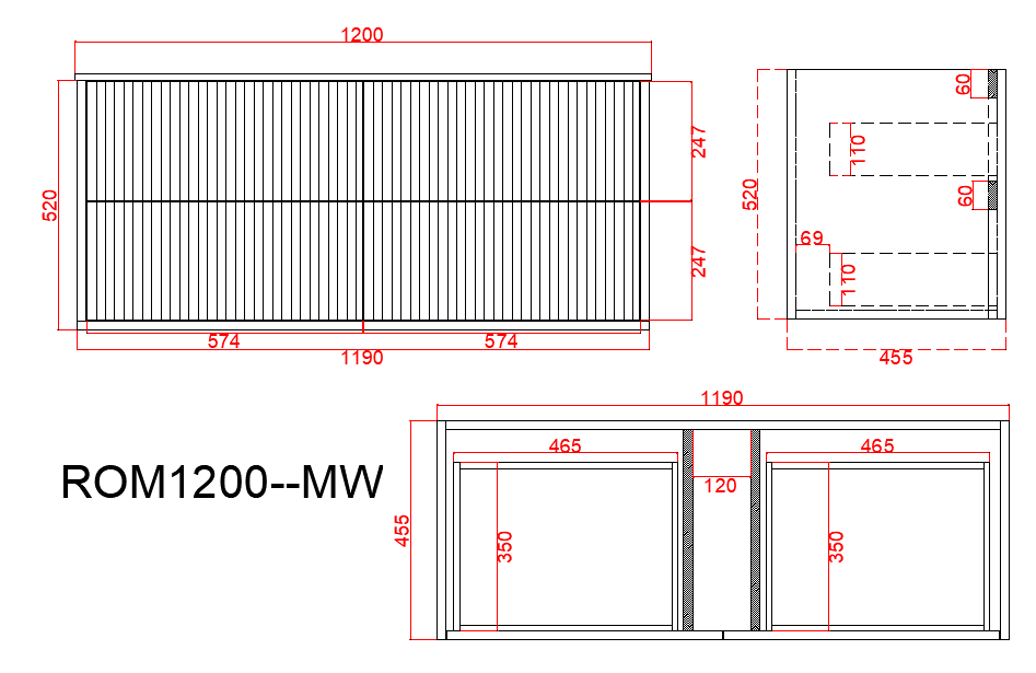 Rome PVC Fluted Waterproof  Wall Hung Bathroom Vanity  Matte White