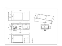 Crete Solid Surface Stone Wall Hung Basin 1000*460*200 Matte White