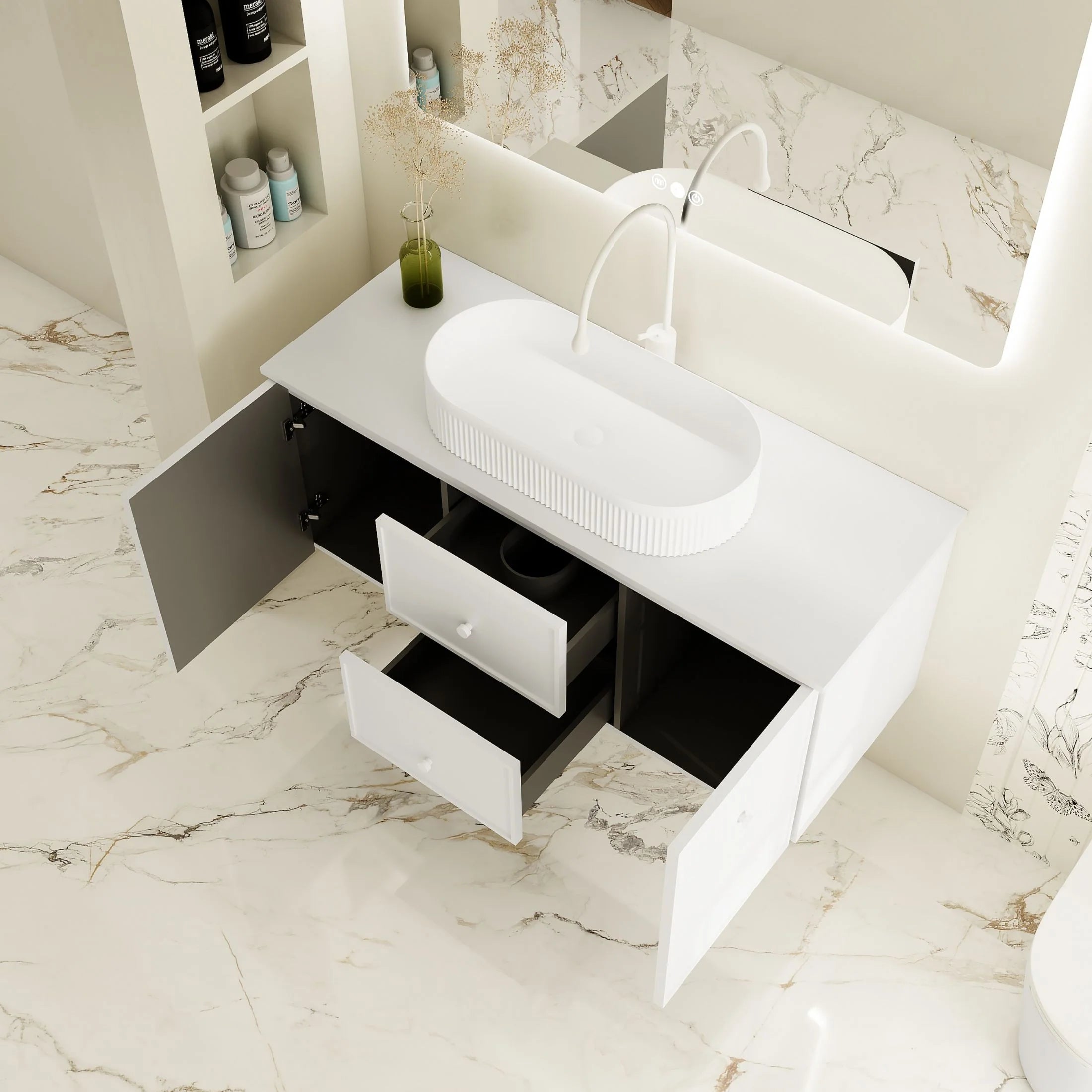 Seattle Wallhung Vanity Matte White