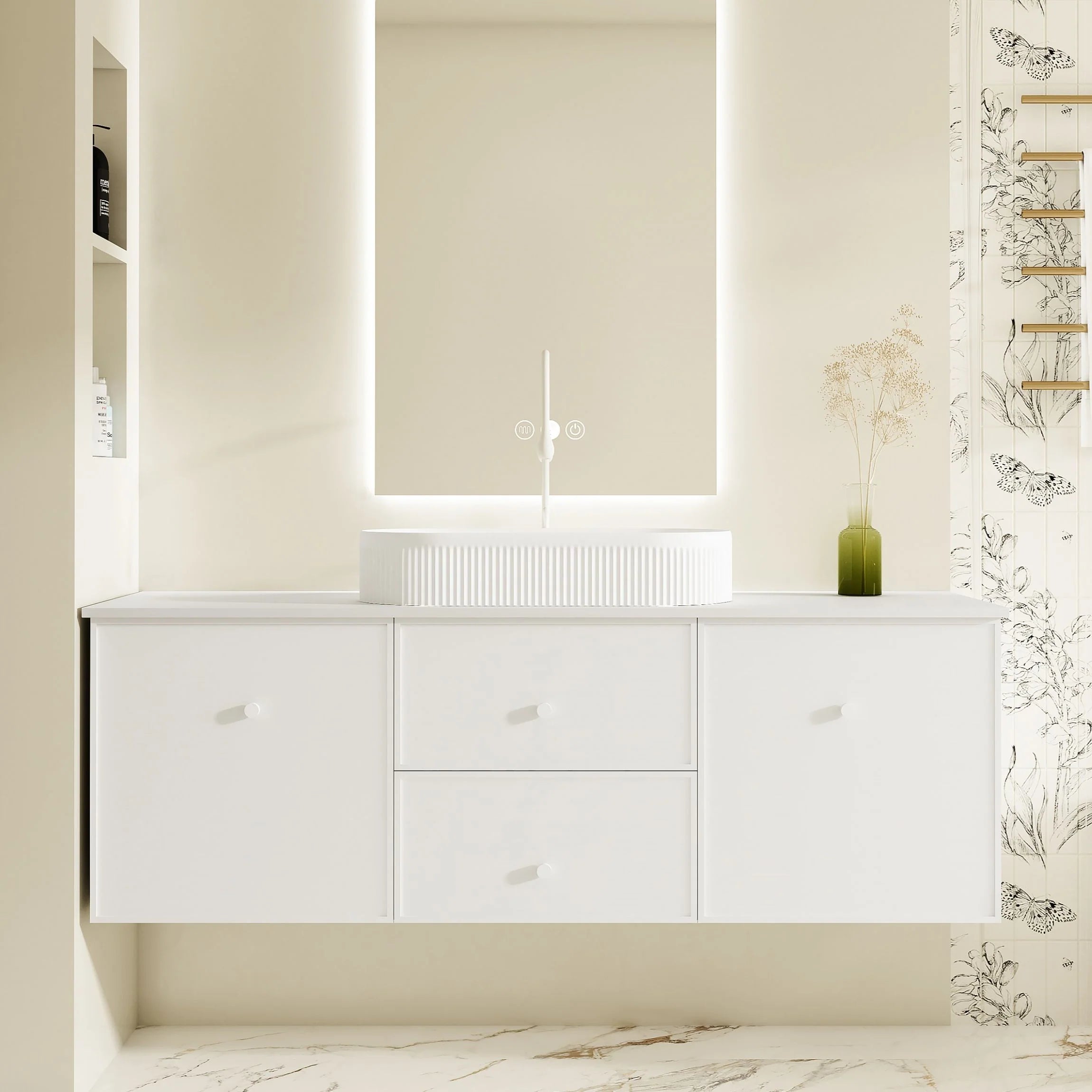 Seattle Wallhung Vanity Matte White