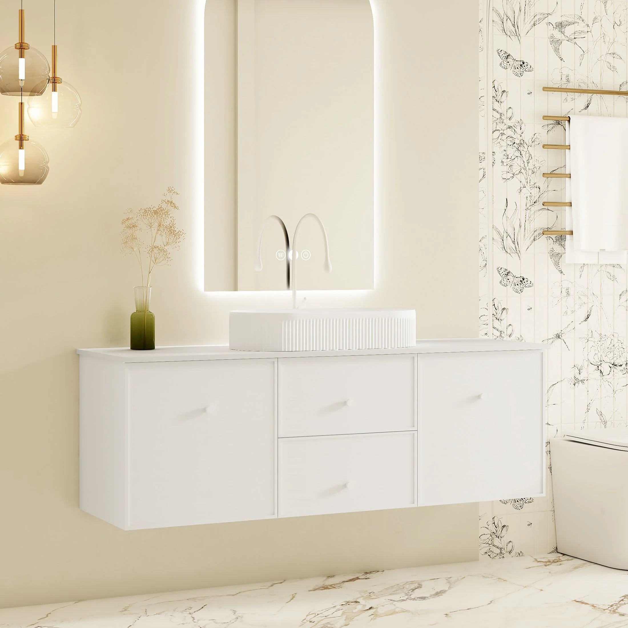 Seattle Wallhung Vanity Matte White