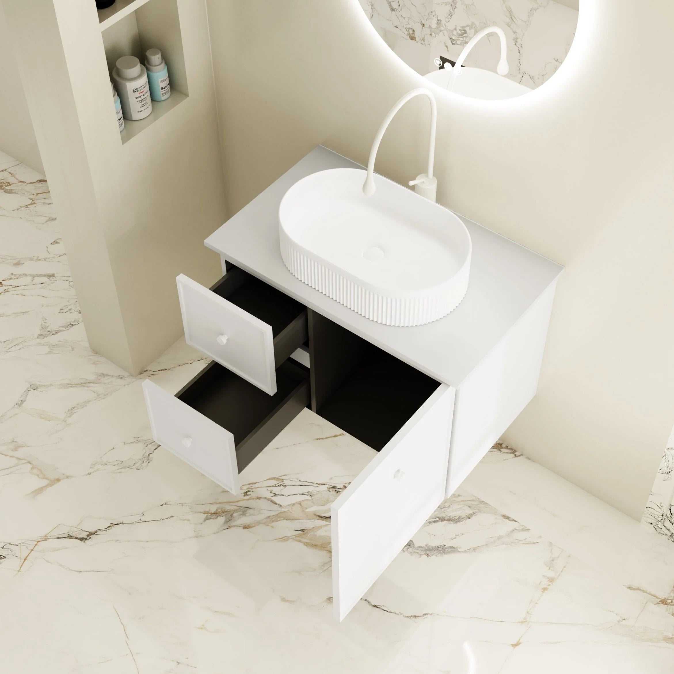 Seattle Wallhung Vanity Matte White