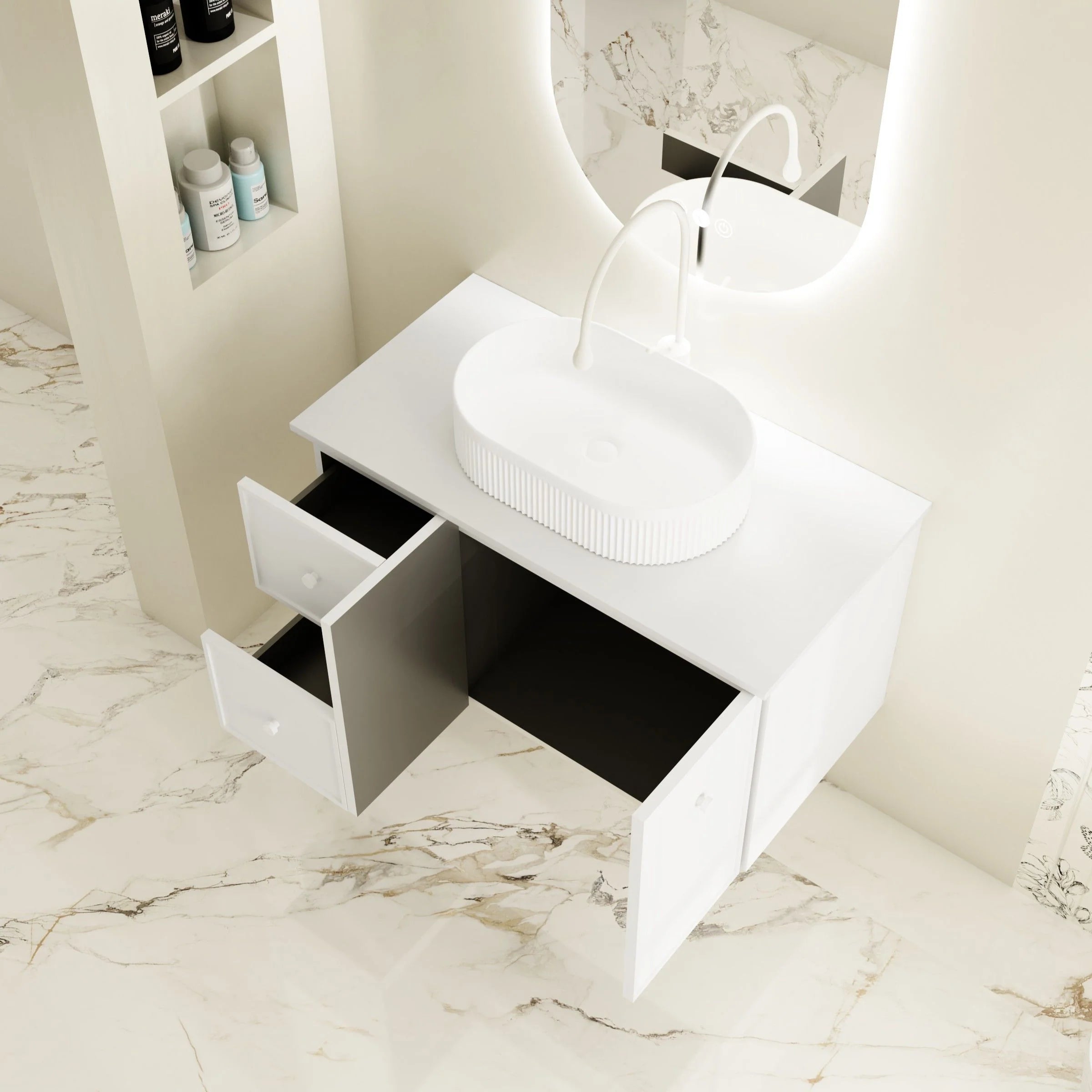 Seattle Wallhung Vanity Matte White