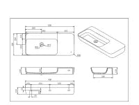 Rocca Solid Surface Stone Wall Hung Basin 900*400*120 Matte White