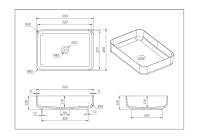 Kliff Solid Surface Above Counter Basin 550x400x130 Matte White