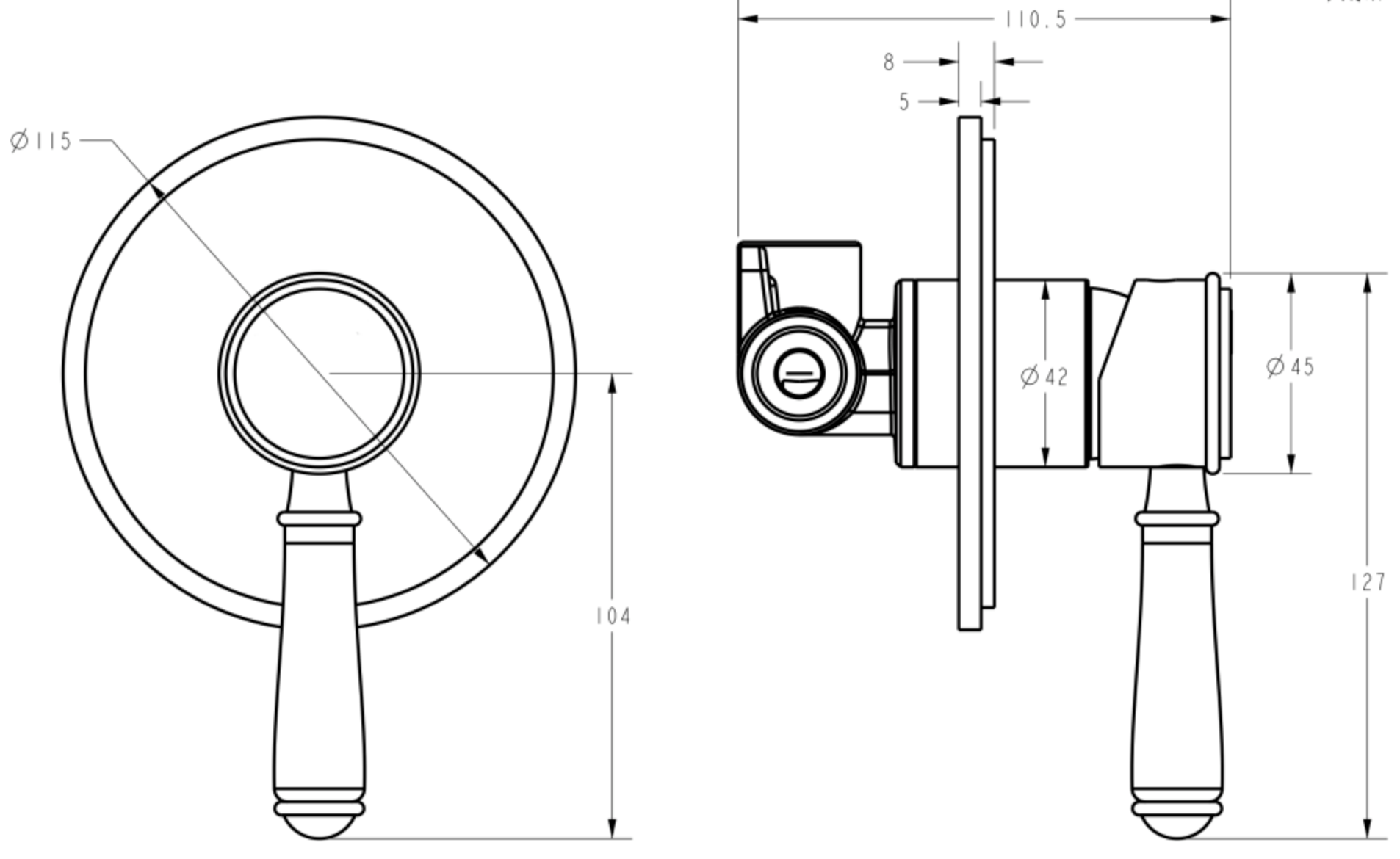 Clasico Wall Mixer Trim Kit
