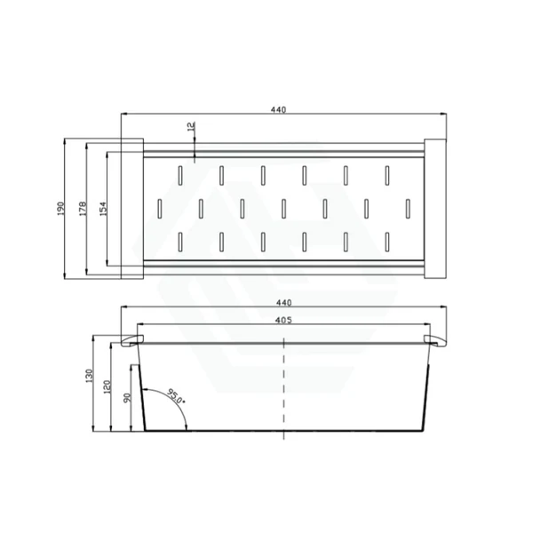 Gun Metal Black Stainless Steel Kitchen Sink Colander 440*190*130mm