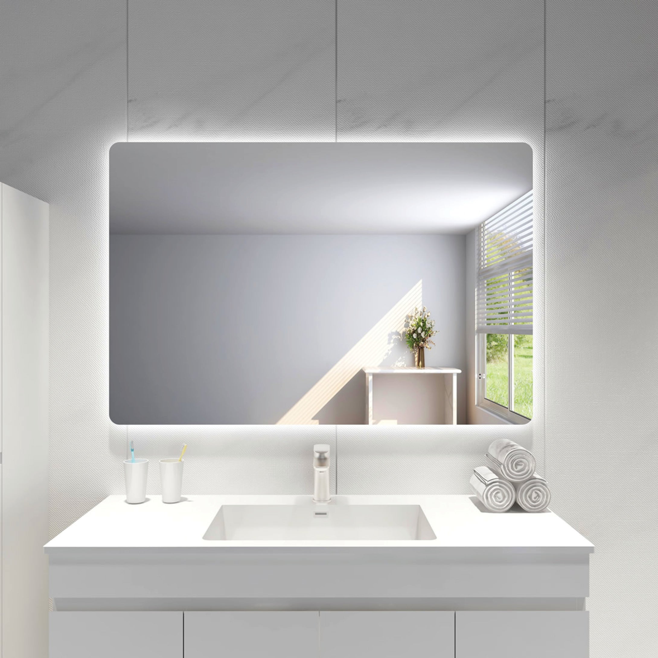 Jasper  Frameless Backlit Pencil Edge LED Mirror