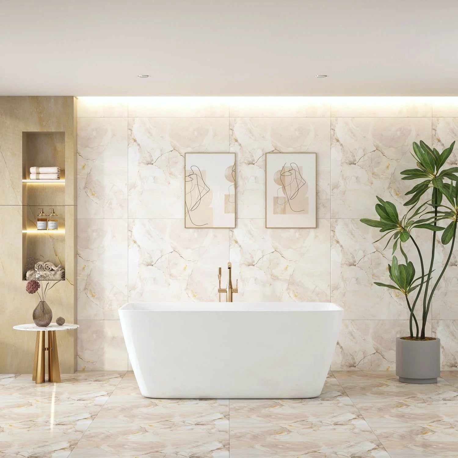 Venice 1500mm Freestanding Gloss White Bathtub