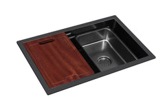 860x430mm Handmade Kitchen Sink Single bowl Top/Under Mount Stainless Steel Gunmetal