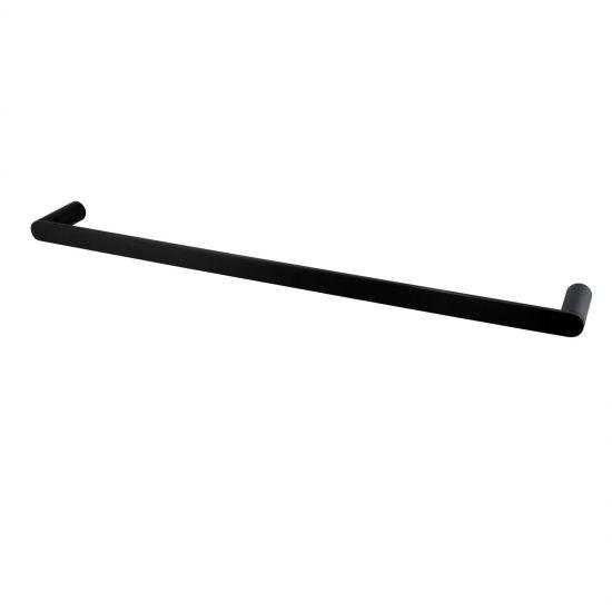 RUSHY Black Single Towel Rail 600mm - Living and Bathroom