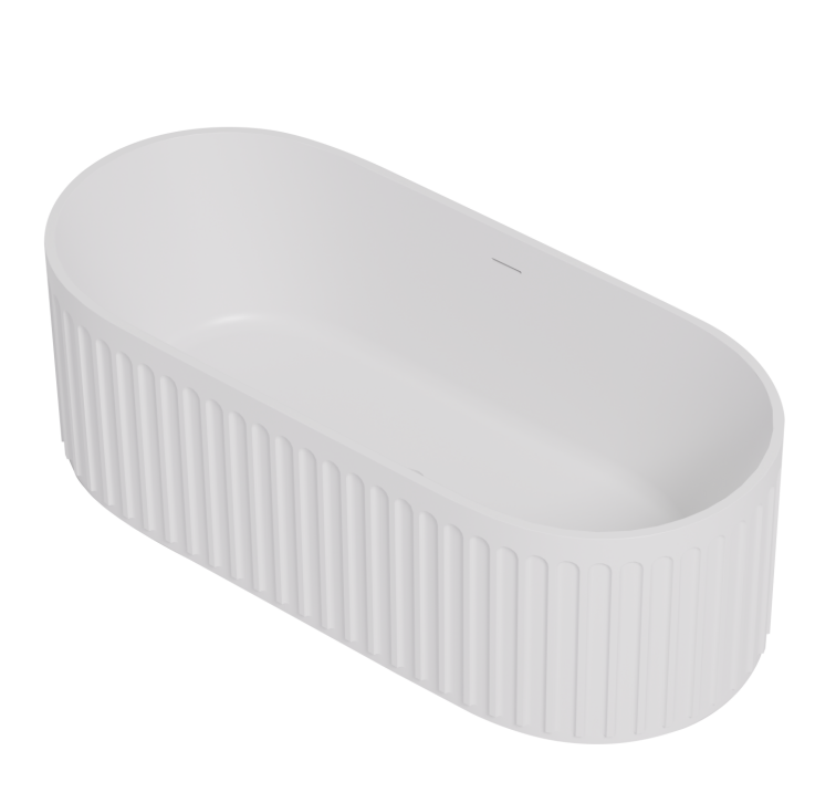 CETO Cascade 1700mm Cast Stone Solid Surface Bathtub Matt White