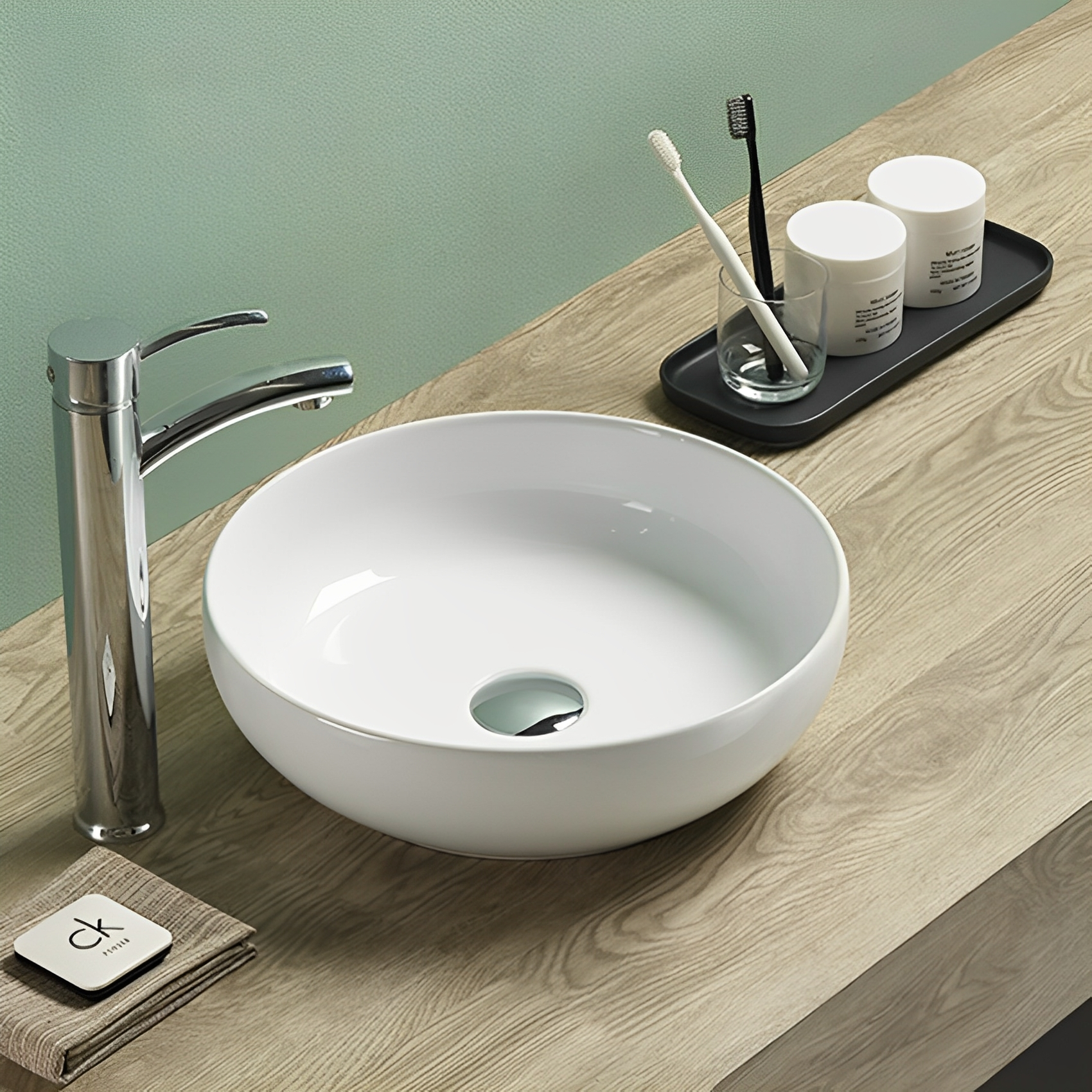 Oban Above counter Basins 377*377*110 Gloss white