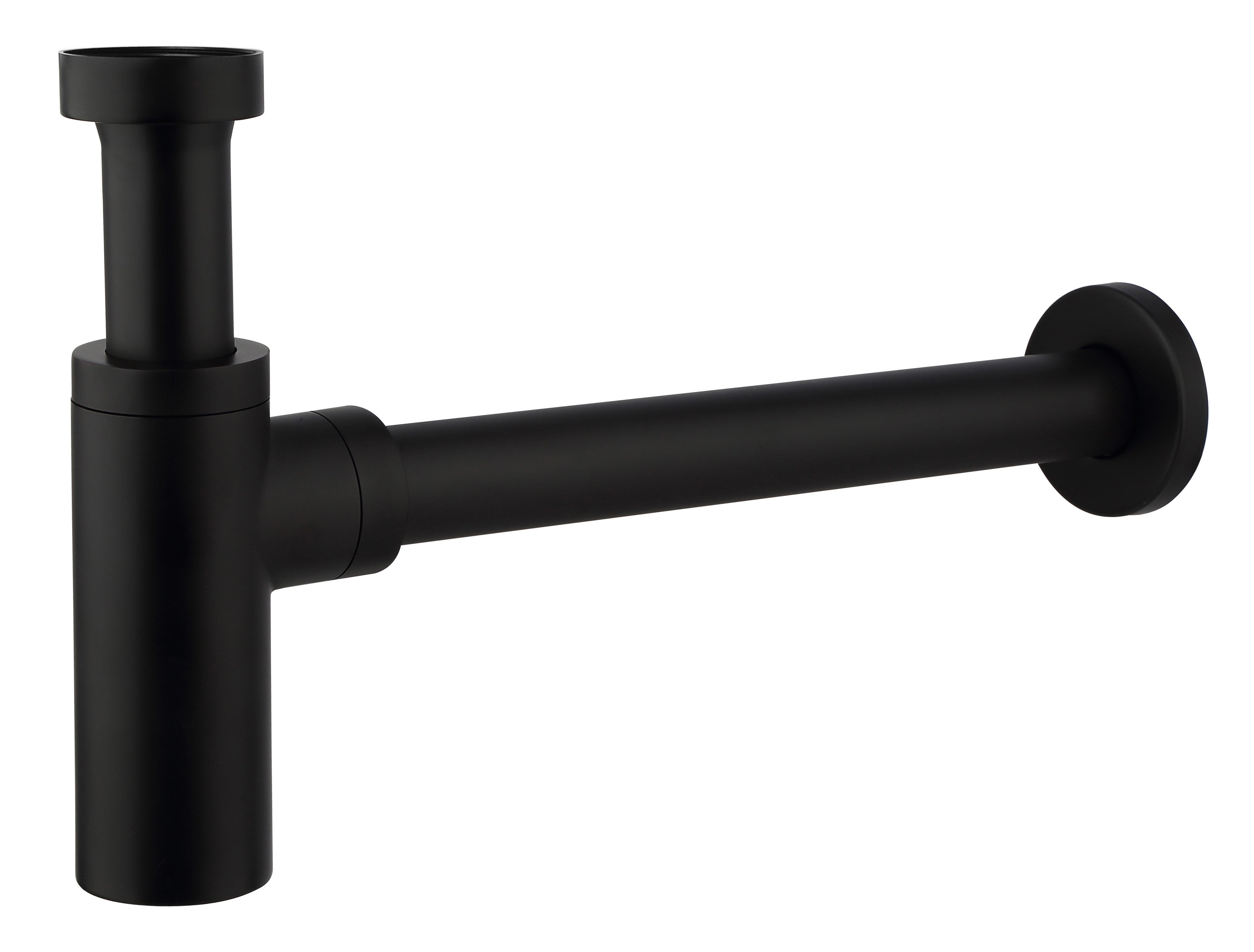 Round Brass Bottle Trap 32mm Matt Black