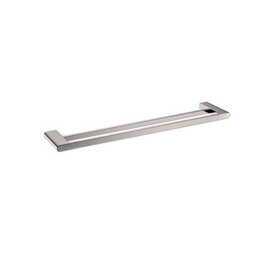 AU Series Brushed Nickel Double Towel Rail 600mm - Living and Bathroom