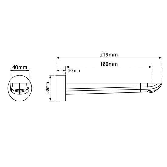 RUSHY Brushed Gun Metal Grey Bathtub/Basin Wall Spout - Living and Bathroom