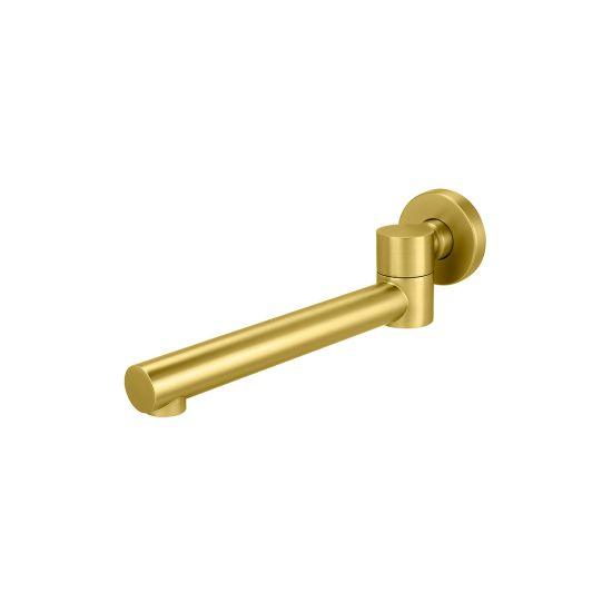 Round Brushed Brass Bathtub/Basin Swivel Wall Spout - Living and Bathroom