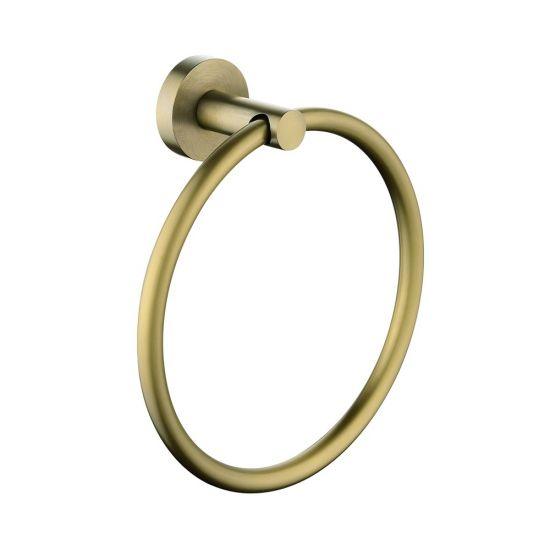 Brushed Brass Pentro Hand Towel Ring - Living and Bathroom