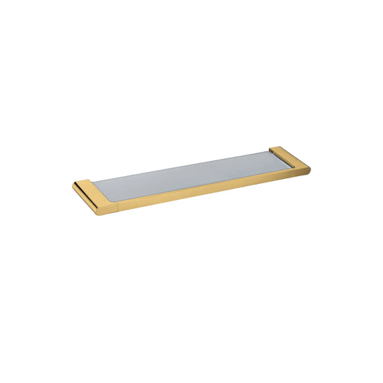 AU Brushed Brass Glass Shelf - Living and Bathroom